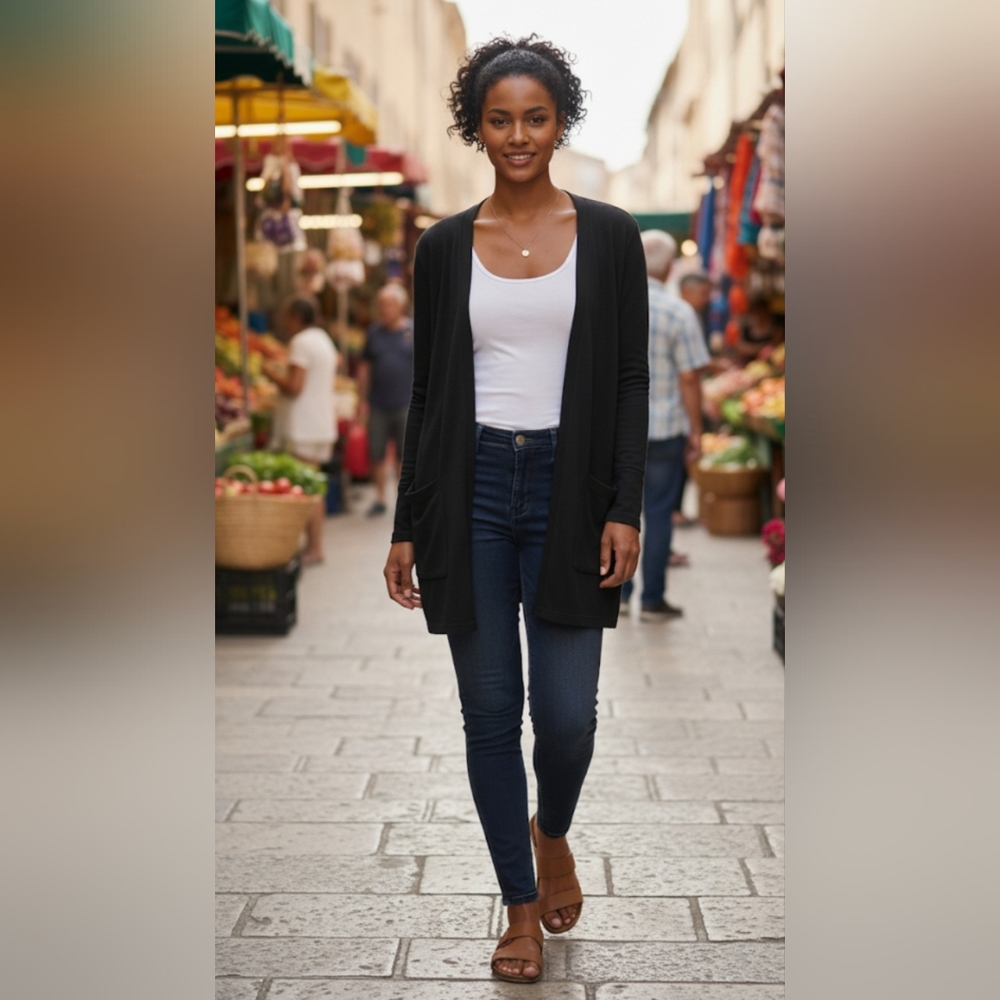 Pact Black Women's Cardigan Sweater